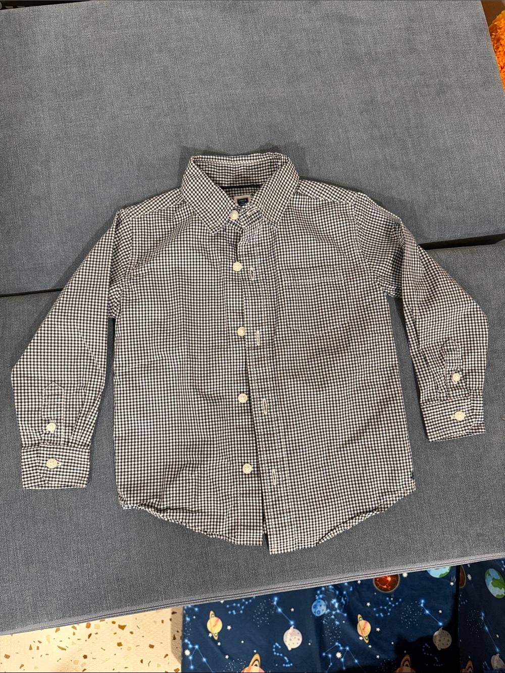 Janie and Jack Black and White Gingham Button-Down Shirt 2T